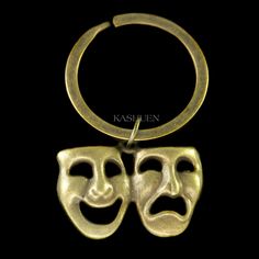 Bronze Comedy and Tragedy Mask Thespian Masks Theater Play Acting Broadway Masquerade Jewelry Keychain Actress 40th Birthday Christmas Gifts Masquerade Jewelry, Theater Play, Tragedy Mask, Jewelry Keychain, Theatre Plays, Comedy And Tragedy, Ring Der O, L Alphabet, Adjustable Bangle