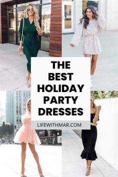 The holiday season is here, so plan ahead and order your holiday party dresses now! There’s no worse stress than having to worry about having nothing to wear and scrambling to get a dress last-minute. So let’s take this task off your to-do list so you can enjoy the festivities while feeling great, too. Here, I’ve rounded up some of the prettiest Christmas party dresses, no matter what occasion you’re planning for. There’s no doubt that you will thank yourself later for planning ahead now! Christmas Party Outfits | Christmas Looks | Christmas Outfits | Work Outfits | Dressy Outfits | Holiday Dresses | Christmas Dresses Work Christmas Party Dress, Holiday Dresses Christmas, Holiday Work Party, Formal Christmas Party, Christmas Looks, Casual Christmas Party