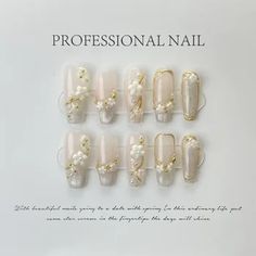 10Pcs Set White Butterfly Handmade Press On Nails Long Ballet Decoration Pearl False Nails Wearable Manicure Fake Nails Tips Art - AliExpress Kutek Disney, Small Nails, Nagel Tips, Nail Type, Nails Set, Y2k Nails, Cat Eye Nails, New Nail Art, Nail Length