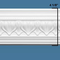 the crown molding is shown with measurements for each moulder in this image