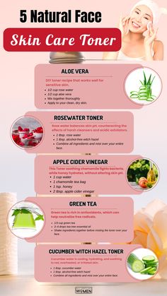 5 Natural Face Skin Care Toner, natural face skin care, skin care routine Skin Care Toner, Diy Toner, Skin Advice, Skin Care Toner Products, Natural Acne Remedies, Diy Skin Care Recipes, Basic Skin Care Routine, Perfect Skin Care Routine