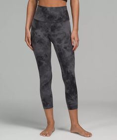 lululemon Align™ High-Rise Crop 23" | Women's Capris | lululemon Lulu Wishlist, Lululemon Diamond Dye, Align Leggings, Feeling Nothing, Grey Tie Dye, Womens Capris, Low Impact Workout, Lululemon Align, Lululemon Leggings