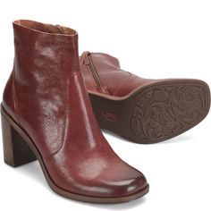 Santee | Sofft Shoe Over The Ankle Boots, Sofft Shoes, Shoes And Boots, Leather Pulls, Boot Shop, Stacked Heel, Full Grain Leather, Italian Leather, Final Sale