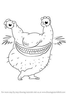 Ahh Real Monsters Tattoo, Drawing Animated Characters, Aaahh!!! Real Monsters, 90s Cartoons Characters Drawings, Ah Real Monsters, Realistic Monster, Ahh Real Monsters, Monsters Coloring Pages, Animal Stencil Art