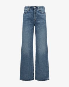 Annina Jeans Relaxed Rise Wide Leg für Damen von Citizens of Humanity in Blau.Die Denim des in Los Angeles gegründeten Labels besticht durch die gerade, weitePassform und lässt sich klassisch und leger kombinieren. Die Waschung rundet denLook perfekt ab, während die nachhaltige Baumwoll-Verarbeitung den letztenSchliff verleiht. Wild Leg Jeans, Faded Wide-leg Fitted Jeans, Dark Wash Wide Leg Pull-on Jeans, Luxury Dark Wash Wide-leg Jeans, Luxury Wide-leg Garment-washed Jeans, Non-stretch Wide Leg Washed Blue Jeans, Citizens Of Humanity, Bootcut Jeans, Trouser Jeans