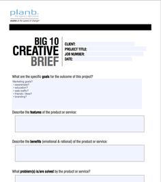 an image of a big creative brief