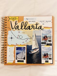 an open notebook with pictures and words on it that say, puerto valalaataa