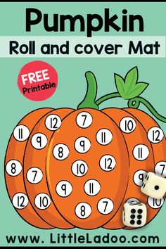 a pumpkin roll and cover math game