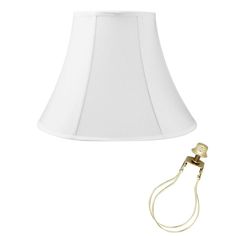 a lamp with a white shade on it and a cord attached to the light fixture