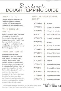 the rough guide to dough temping guides for beginners, including instructions on how to