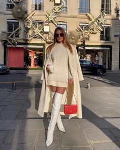 White Boot Outfit Fall, White Boots Outfit, Tops Fall Outfits, Fall Boots Outfit, Estilo Chic, White Boots, Baddie Outfits Casual