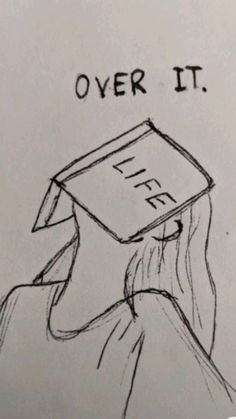 a drawing of a person wearing a graduation cap with the words over it above their head