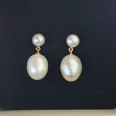 Double Pearl Earrings, Teardrop Pearl Earrings, Drop Fresh Water Pearl Earrings, Pearl Earrings Wedding, Bridal Pearl Earrings - Etsy South Korea Pearl Earrings Drop, Bridal Pearl Earrings, Double Pearl Earrings, Teardrop Pearl Earrings, Pearl Earrings Wedding, Earrings Teardrop, Bridal Earrings Pearl, Earrings Pearl, Fresh Water Pearl