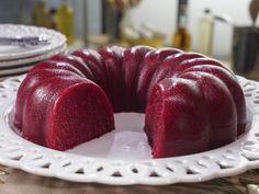 a bundt cake sitting on top of a white plate