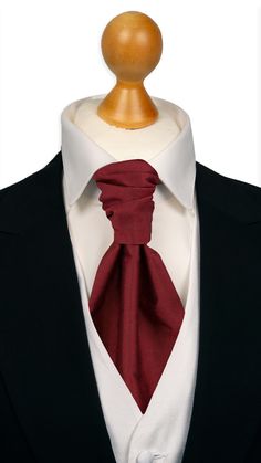 Nothing says quietly glowing passion like this solid dark red, pre-tied wedding cravat.,Will look simply stunning with a classic black suit, crisp white shirt and a grey waistcoat. Wear this striking outfit for a wedding soon, and you'll probably end up in more than a few photos. Elegant Burgundy Suit And Tie Accessories For Business, Elegant Burgundy Suit And Tie Accessories For Semi-formal Occasions, Classic Red Suit And Tie Accessories For Groom, Red Ties For Black-tie Events, Elegant Burgundy Fitted Suit And Tie Accessories, Elegant Fitted Burgundy Suit And Tie Accessories, Elegant Fitted Burgundy Tuxedo, Elegant Burgundy Fitted Tuxedo, Classic Burgundy Ties For Formal Occasions