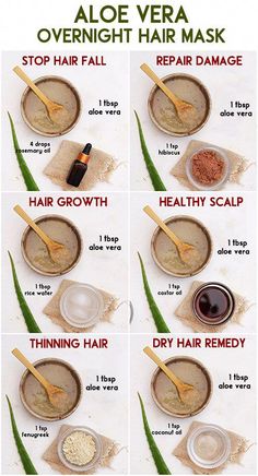 Dry Hair Remedies, Overnight Hair Mask, Overnight Hair, Homemade Hair Treatments, Aloe Vera Hair Mask, Overnight Hairstyles, Hair Mask For Growth, Aloe Vera For Hair, Hair Growing Tips