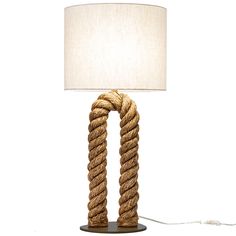 a lamp with a rope wrapped around it