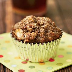 a muffin sitting on top of a table