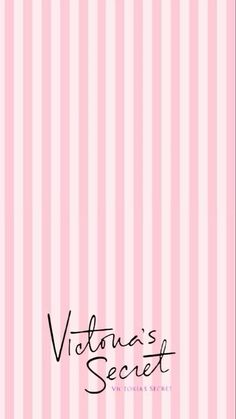 a pink and white striped wallpaper with the words victoria's secret