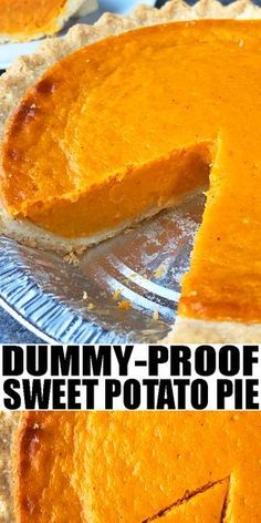 a pumpkin pie with one slice missing from it