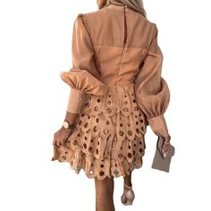 Fashion New Loose Long Sleeve Dress Women Lace Hollow Casual Fashion Layered Cake Dress Y2k Dress Loose Long Sleeve Dress, Cake Dress, Stitching Dresses, Short Sleeve Summer Dresses, Dot Print Dress, Layered Cake, Dress Y2k, Y2k Dress, Dress Cake