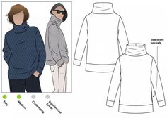 an image of a woman's hoodie top sewing pattern