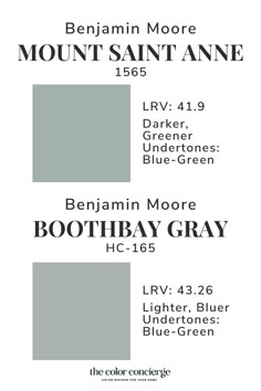 the front and back side of a blue gray color scheme for an interior painting project