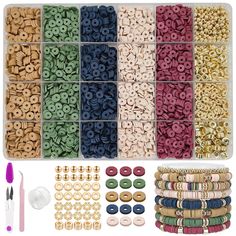 the beading kit includes many different colors and sizes