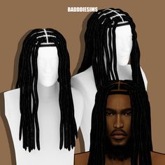 two mannequins with dreadlocks on their heads