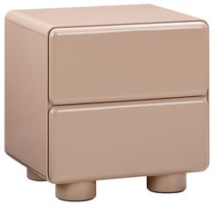 a beige plastic box with two legs