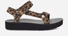 Midform Universal Leopard Black Teva, Teva Midform, Leopard Print Sandals, Leopard Sandals, Teva Sandals, Leopard Black, Athletic Sandals, Leather Industry, Before Midnight