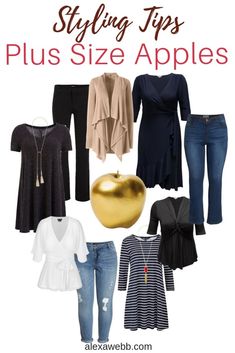 Styling Tips for Plus Size Apple Shapes - Alexa Webb Apple Shape Outfits Plus Size, Apple Body Shape Fashion, Apple Body Shape Outfits, Apple Shape Fashion, Apple Shape Outfits, Dresses For Apple Shape, Apple Body Shapes, Apple Shape, Look Plus Size