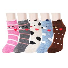 PRICES MAY VARY. 【SIZE & PACKAGE】The ankle socks for women girls fit for women shoe size US 5-9. The socks fit any adults or teenager who love cute novelty things. 5 pairs of patterned novelty socks for women girls come in each plastic zippered bag. 【Fun Design】: Novelty ankle socks are very exquisite in workmanship, with pretty and funny rabbit, flower, etc. These fancy print socks will make you feel relax wherever you go and brighten up your day along the way. Each pair has its unique pattern Cute Multicolor Winter Socks, Casual Pink Hosiery For Winter, Cute Super Soft Socks For Stocking Stuffers, Cute Multicolor Socks, Casual Pink Hosiery, Fun Ankle Socks, Rabbit Flower, Girls Fit, Funny Rabbit