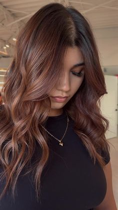 💇‍♀️🌸 Embrace the freshness of spring with gorgeous brunette hair colors, available now on Amazon! Explore a range of shades from warm caramel to cool chestnut to find your perfect match. Click to shop and transform your locks for the new season! #SpringBrunette #HairColor #AmazonFinds Copper Medium Hair, Black And Copper Balayage, Copper Balayage Brown Hair, Ash Auburn Hair, Ginger Caramel Hair, Cowboy Copper Balayage Brunette, Brunette Hair Red Highlights, Cowgirl Copper Balayage, Brown Copper Hair Color Balayage