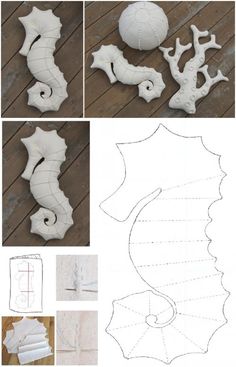 the paper is cut out to look like seahorses