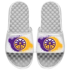 men's golden state warriors islide slide slippers with the logo on it