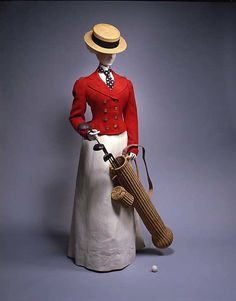 1898-1899 Sporting Ensemble. (Met Museum) Charles Frederick Worth, Steampunk Costumes, Walking Dress, Golf Attire Women, 1800s Fashion, Womens Golf Fashion, Victorian Costume