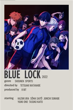 the poster for blue lock, which features anime characters