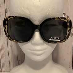 Gray Lens, Leopard Print Rims, Gold Temples With Pink Xo Cheetah Print Sunglasses, Tortoise Shell Sunglasses, Black Rectangle, Oval Sunglasses, Cat Eye Frames, Grey Lenses, Glasses Case, Colored Sunglasses, Sunglass Frames