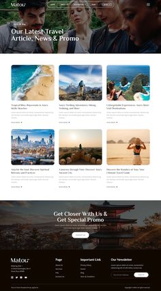 an image of a web page for travel agencies