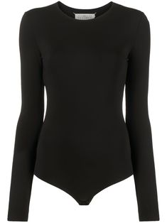 black round neck long sleeves signature four-stitch logo Just a reminder that this piece must be tried on over your own garments. Body Noir, Stitch Logo, Black Bodysuit Longsleeve, Bodysuit Black, Airport Fashion, Jersey Shirt, Black Bodysuit, Long Sleeve Bodysuit, Cute Casual Outfits