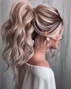 Prom Hair Up, Wedding Ponytail, High Ponytail Hairstyles, Ponytail Updo, Wedding Hair Up, Hair Flyer, Oval Face Hairstyles, A Ponytail, Best Wedding Hairstyles