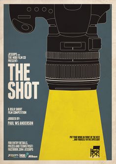 a movie poster for the film the shot with an image of a camera on it