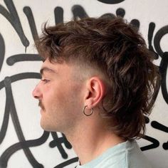 Wolf Haircut For Men, Masculine Mullet, Punk Mullet Men, Wolfcut Men, Male Wolf Cut, Punk Hair Men