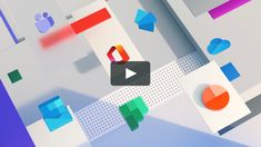 an animated video game with geometric shapes and colors on the screen is shown in this image