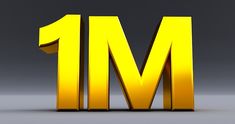 the letter m is made up of yellow letters and stands in front of a gray background