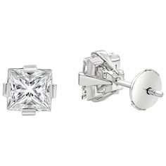 A elegant pair of stud earrings showcasing two perfectly matched GIA Certified princess cut diamonds weighing 3.02 carats total, I Color and VS1-VS2 in Clarity. Compass set in a modern basket and Finely made in Platinum. 0.32 inches in width and 0.22 inches in depth. Roman Malakov is a custom house, specializing in creating anything you can imagine. If you would like to receive a special quote on a custom piece please message or call us. Timeless Gia Certified Diamond Earrings For Formal Occasions, Gia Certified Platinum Earrings For Formal Occasions, Timeless Platinum Diamond Earrings With Vvs Clarity, Formal Earrings With Tension Setting, Luxury White Gold Princess Cut Diamond Earrings, Luxury Princess Cut White Gold Diamond Earrings, Luxury Princess Cut Earrings, Diamond White Tension Setting Wedding Earrings, Diamond White Wedding Earrings Tension Setting