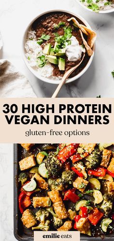 the cover of 30 high protein vegan dinners