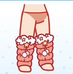 the legs and feet of a person wearing pink snow boots with stars on them, in front of a blue background