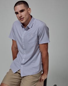 We created the perfect short sleeve button up, with the right mixture of comfort and style, just for you. Our performance shirts have 4-way stretch, are moisture wicking, wrinkle resistant and above all a great new addition to your wardrobe. The performance shirt will be your go-to for any occasion - day to night. This is a shirt that will have you satisfied at any given time. Details Model is 6'1" and wears a size medium. Care: Machine wash cold on delicate cycle with similar colors. Do not use Stone Rose, Short Sleeve Button Up, Lifestyle Brands, Short Sleeve Shirt, New Product, Moisture Wicking, Sleeve Shirt, Fashion Forward, Button Up